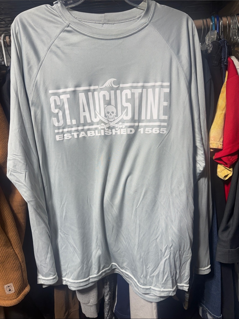 Sun shirt! Light Gray Long-Sleeve Men's Shirt